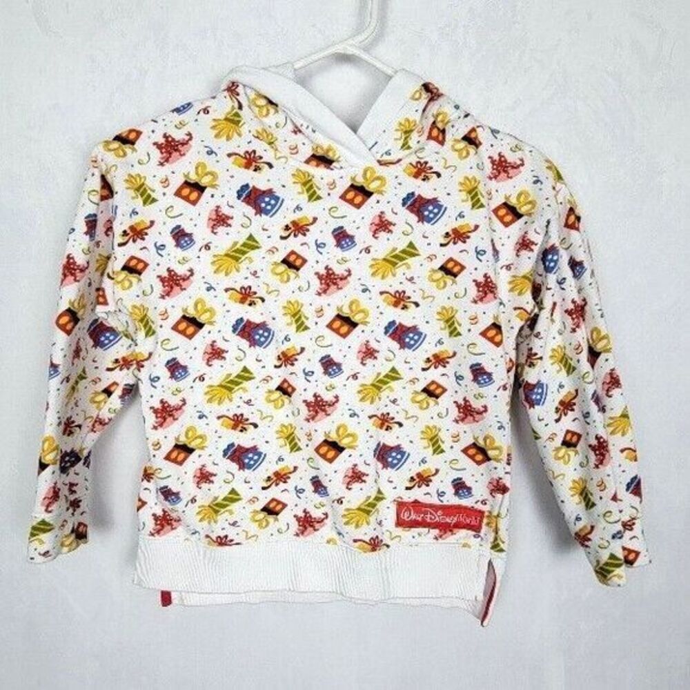 Kids Walt Disney World Mickey Mouse All Over Print Hoodie Sweatshirt Size S